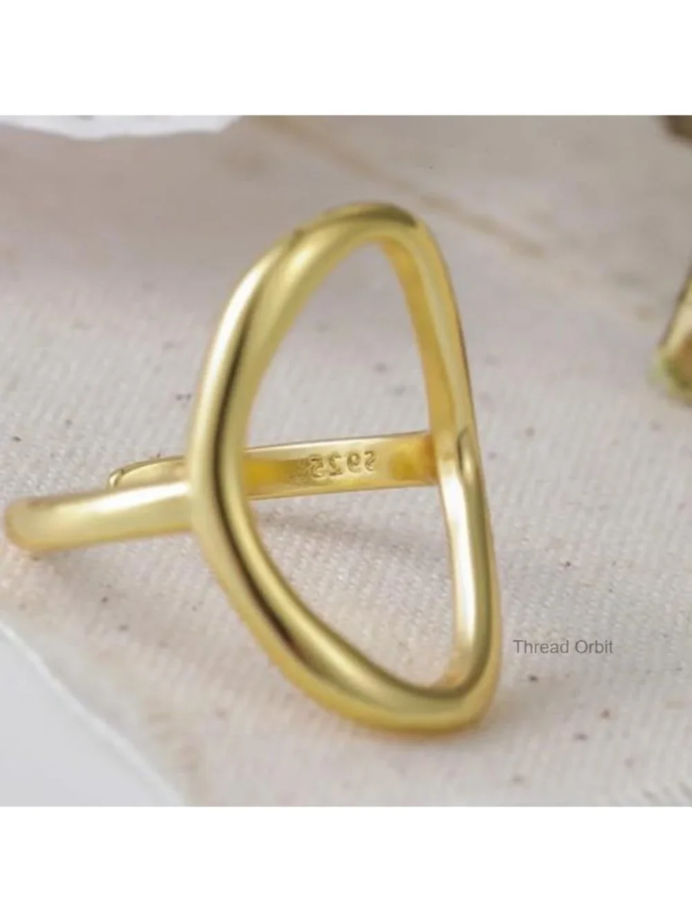 Adjustable Open Oval Ring Copper 18K Gold & Platinum Plated